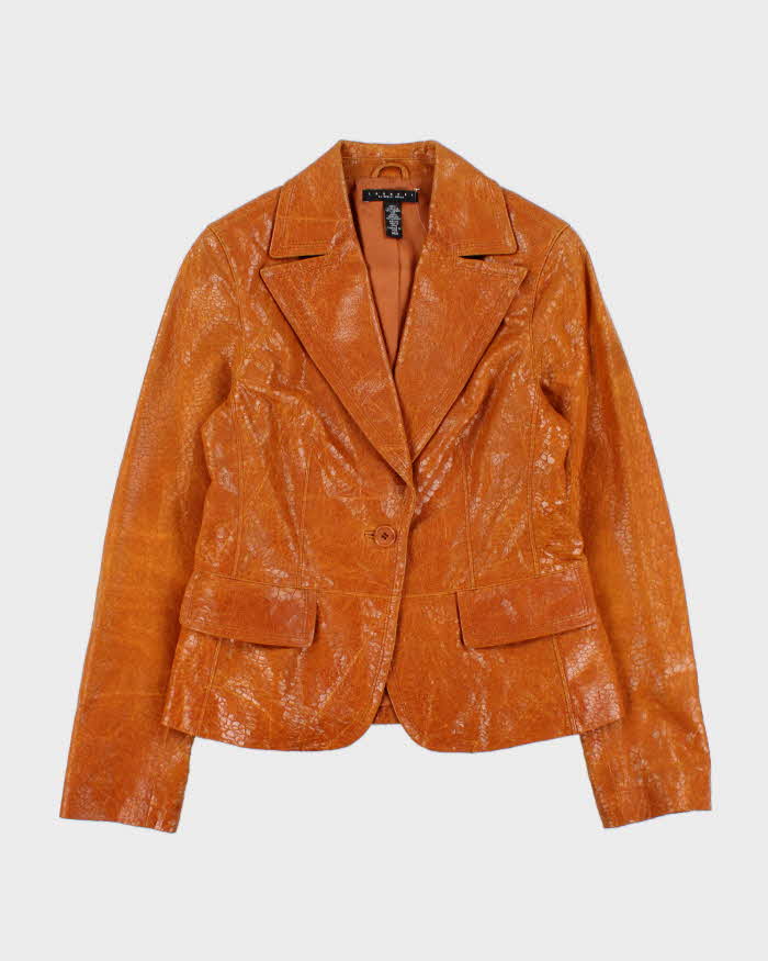Vintage Y2K 00s Laundry By Shelli Segal Women's Leather Animal Blazer Jacket - M