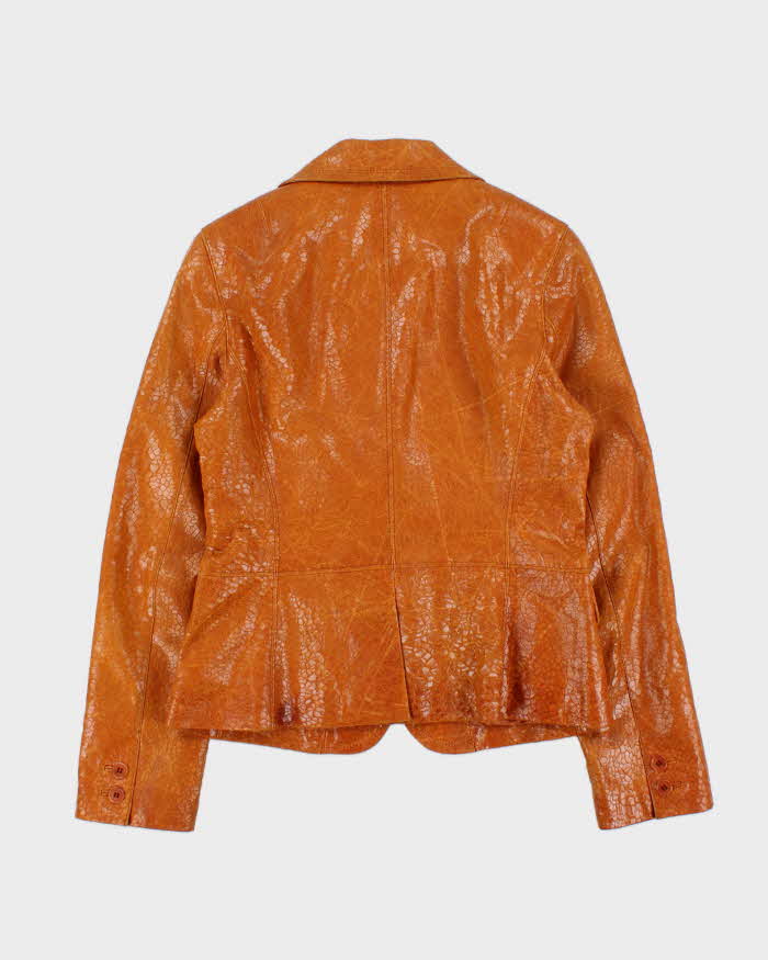 Vintage Y2K 00s Laundry By Shelli Segal Women's Leather Animal Blazer Jacket - M
