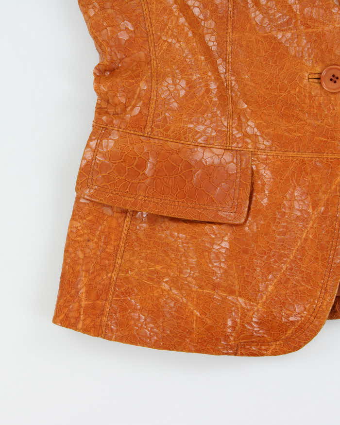 Vintage Y2K 00s Laundry By Shelli Segal Women's Leather Animal Blazer Jacket - M
