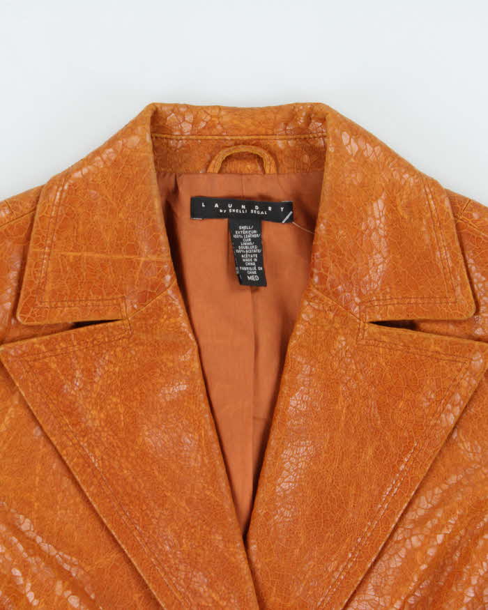 Vintage Y2K 00s Laundry By Shelli Segal Women's Leather Animal Blazer Jacket - M