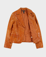 Vintage Y2K 00s Laundry By Shelli Segal Women's Leather Animal Blazer Jacket - M