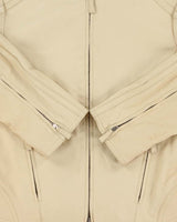 Vintage 1990s Giorgio Armani Borgi 21 Silk Lined Lambskin Leather Women's Cafe Racer Jacket - S