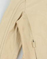 Vintage 1990s Giorgio Armani Borgi 21 Silk Lined Lambskin Leather Women's Cafe Racer Jacket - S