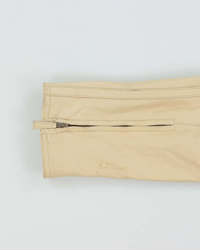 Vintage 1990s Giorgio Armani Borgi 21 Silk Lined Lambskin Leather Women's Cafe Racer Jacket - S