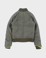 Vintage Y2K 00s Diesel Khaki Volt Contrast Stitch Women's Puffer Jacket - XS