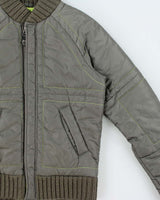 Vintage Y2K 00s Diesel Khaki Volt Contrast Stitch Women's Puffer Jacket - XS
