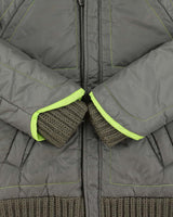 Vintage Y2K 00s Diesel Khaki Volt Contrast Stitch Women's Puffer Jacket - XS