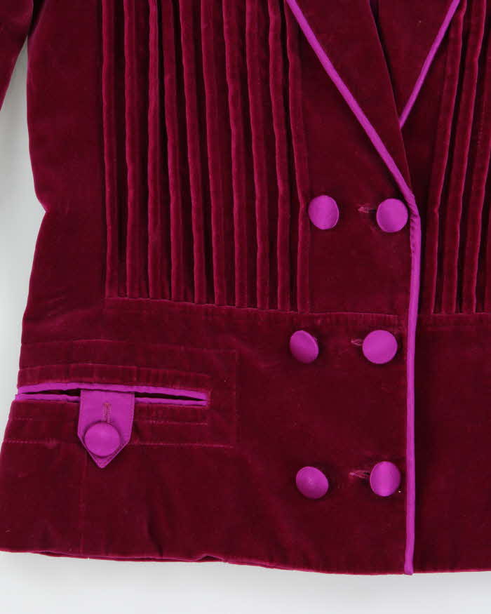 Vintage Spring 2005 Yves Saint Laurent Rive Gauche Tom Ford RTW Look 32 Velvet Silk Blend Womens' Blazer - S