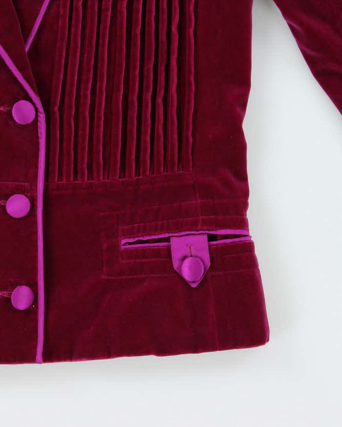 Vintage Spring 2005 Yves Saint Laurent Rive Gauche Tom Ford RTW Look 32 Velvet Silk Blend Womens' Blazer - S