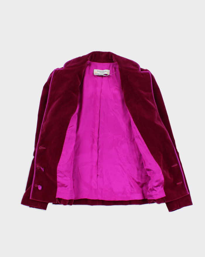 Vintage Spring 2005 Yves Saint Laurent Rive Gauche Tom Ford RTW Look 32 Velvet Silk Blend Womens' Blazer - S