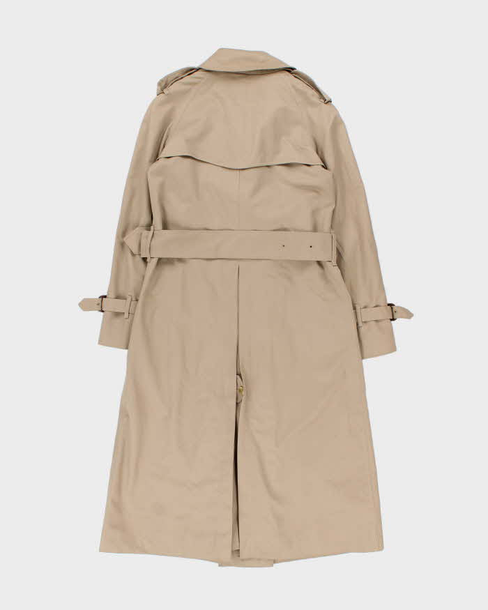 Vintage 1990s Burberry Made In England Nova Check Lined Women's Classic Double Breasted Trench Coat - S