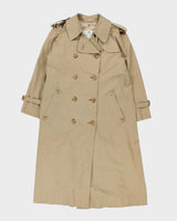 Vintage 1990s Aquascutum Wool Layer Lined Aqua 5 Women's Double Breasted Trench Coat - M