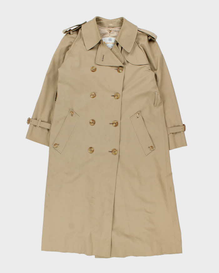 Vintage 1990s Aquascutum Wool Layer Lined Aqua 5 Women's Double Breasted Trench Coat - M