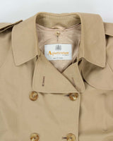 Vintage 1990s Aquascutum Wool Layer Lined Aqua 5 Women's Double Breasted Trench Coat - M