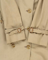 Vintage 1990s Aquascutum Wool Layer Lined Aqua 5 Women's Double Breasted Trench Coat - M