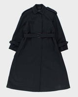 Vintage 1990s Aquascutum Pure Wool Women's Oversized Belted Overcoat - M