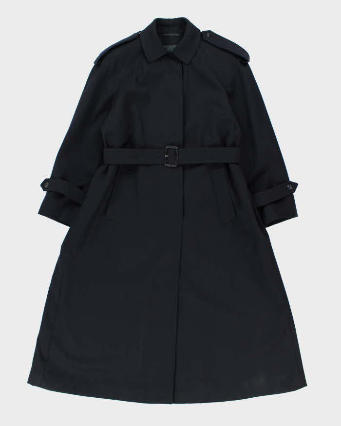 Vintage 1990s Aquascutum Pure Wool Women's Oversized Belted Overcoat - M