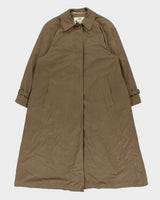 Vintage 1990s Aquascutum Khaki Soft Shell Canvas Women's Oversized Overcoat - XL