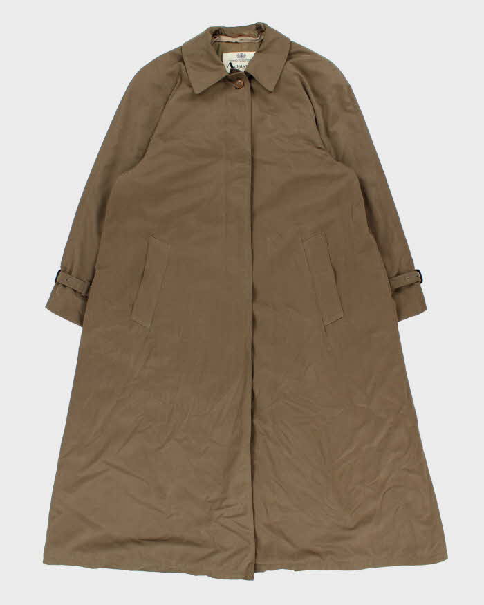 Vintage 1990s Aquascutum Khaki Soft Shell Canvas Women's Oversized Overcoat - XL