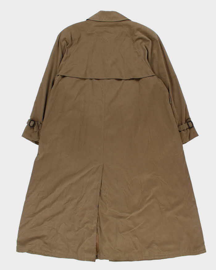 Vintage 1990s Aquascutum Khaki Soft Shell Canvas Women's Oversized Overcoat - XL