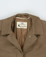 Vintage 1990s Aquascutum Khaki Soft Shell Canvas Women's Oversized Overcoat - XL