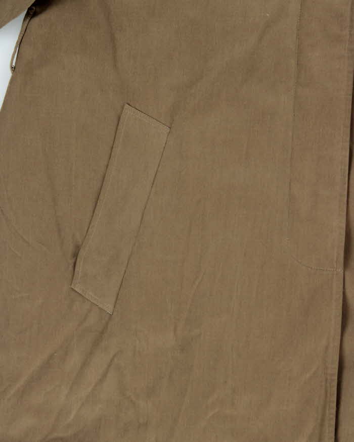 Vintage 1990s Aquascutum Khaki Soft Shell Canvas Women's Oversized Overcoat - XL
