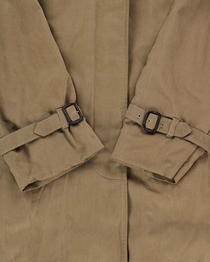 Vintage 1990s Aquascutum Khaki Soft Shell Canvas Women's Oversized Overcoat - XL