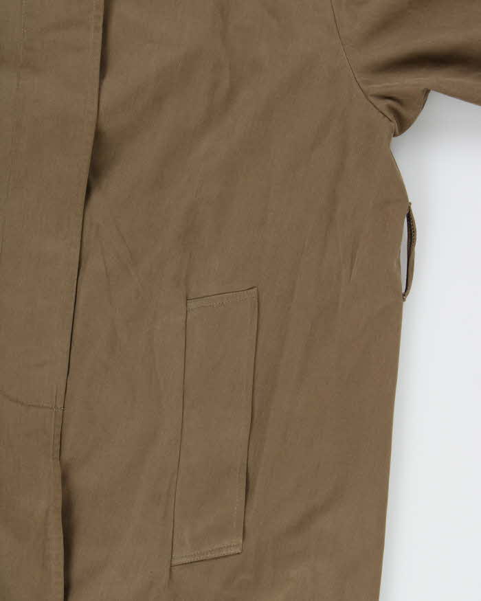 Vintage 1990s Aquascutum Khaki Soft Shell Canvas Women's Oversized Overcoat - XL