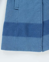 Vintage 1970s Hudson's Bay Company Blue Point Blanket Union Made In Canada Women's Wool Double Breasted Belted Coat - S