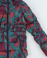 Vintage Y2K 00s Puma Patterned Down Fill Women's Hooded Puffer Jacket - S