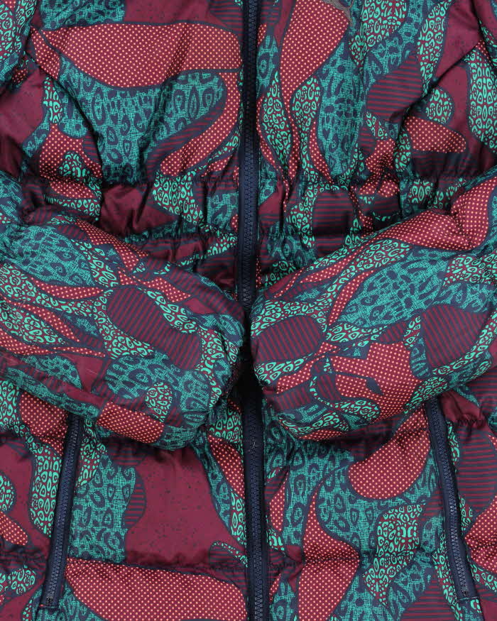 Vintage Y2K 00s Puma Patterned Down Fill Women's Hooded Puffer Jacket - S