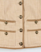 Vintage Veronica Beard Made In USA Women's 'Charisse' Hessian Cropped Blazer - M