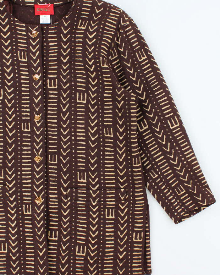 Vintage Y2K 00s Kenzo Cashmere Wool Women's Aztec Blazer - M