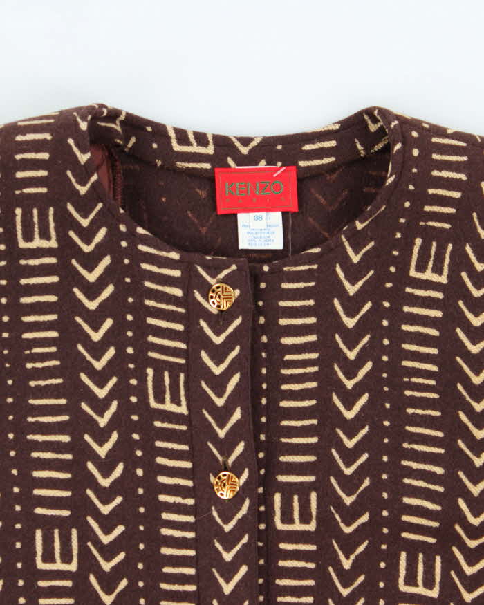 Vintage Y2K 00s Kenzo Cashmere Wool Women's Aztec Blazer - M