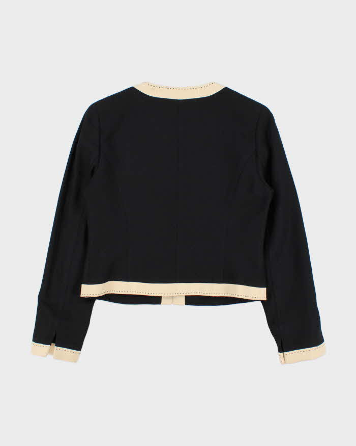 Vintage 1990s Courreges Made In Japan Women's Wool Cropped Blazer - S