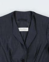 Vintage Y2K 00s MaxMara Silk Wool Blend Women's Single Breasted Blazer - S