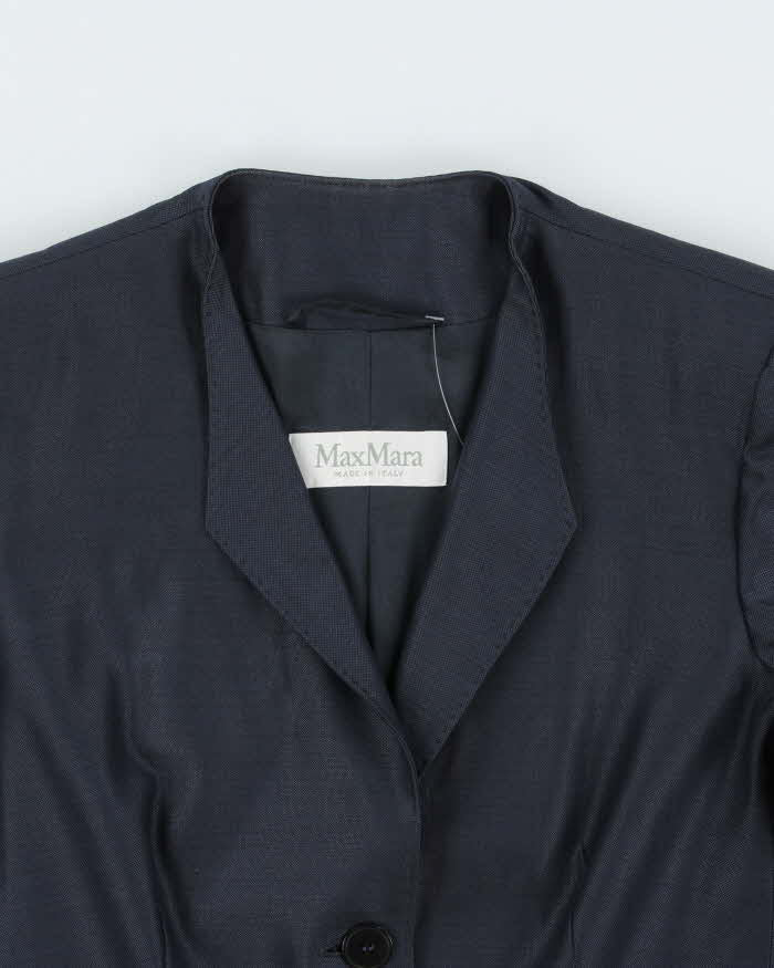 Vintage Y2K 00s MaxMara Silk Wool Blend Women's Single Breasted Blazer - S