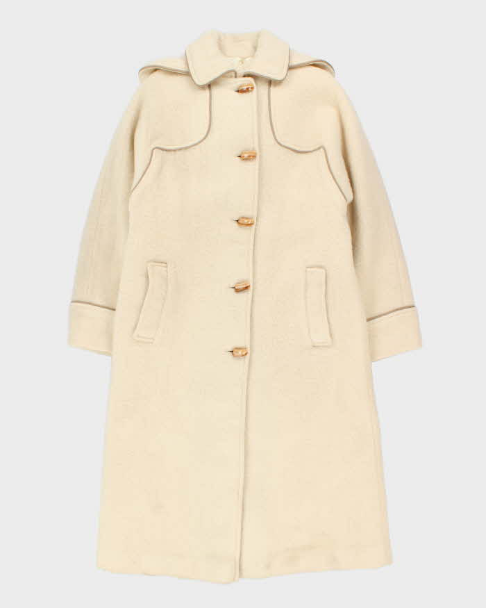 Vintage 1970s Hudson's Bay Women's Union Made Quilt Lined Wool Blanket Belted Over Coat - M