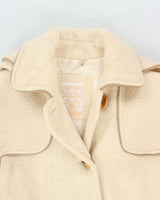 Vintage 1970s Hudson's Bay Women's Union Made Quilt Lined Wool Blanket Belted Over Coat - M