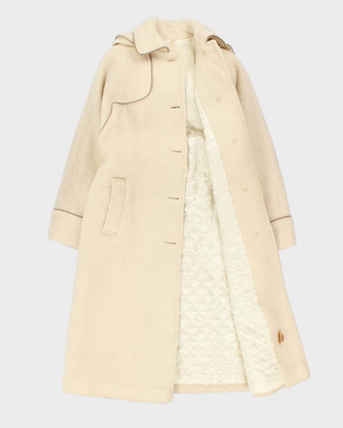 Vintage 1970s Hudson's Bay Women's Union Made Quilt Lined Wool Blanket Belted Over Coat - M