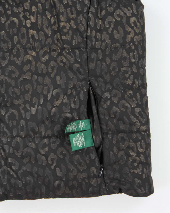 Vintage Y2K 00s Lauren Ralph Lauren Women's Animal Print Reversible Puffer Gilet - L