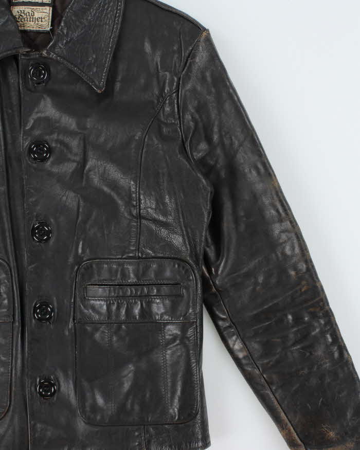 Vintage 1950s 'Bad Leather' Made In Mexico Horsehide Women's Quilt Lined Jacket - S