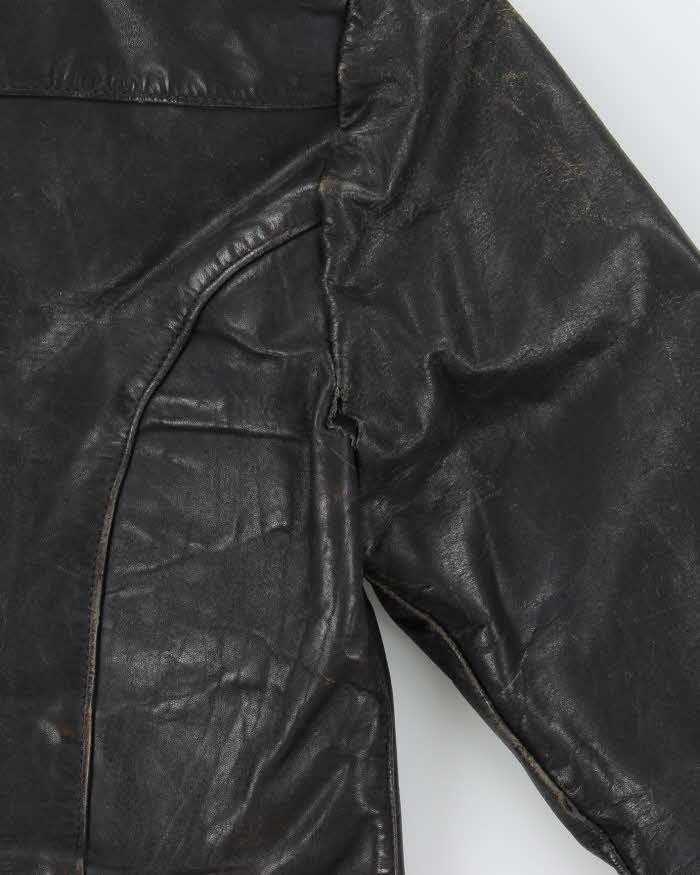 Vintage 1950s 'Bad Leather' Made In Mexico Horsehide Women's Quilt Lined Jacket - S