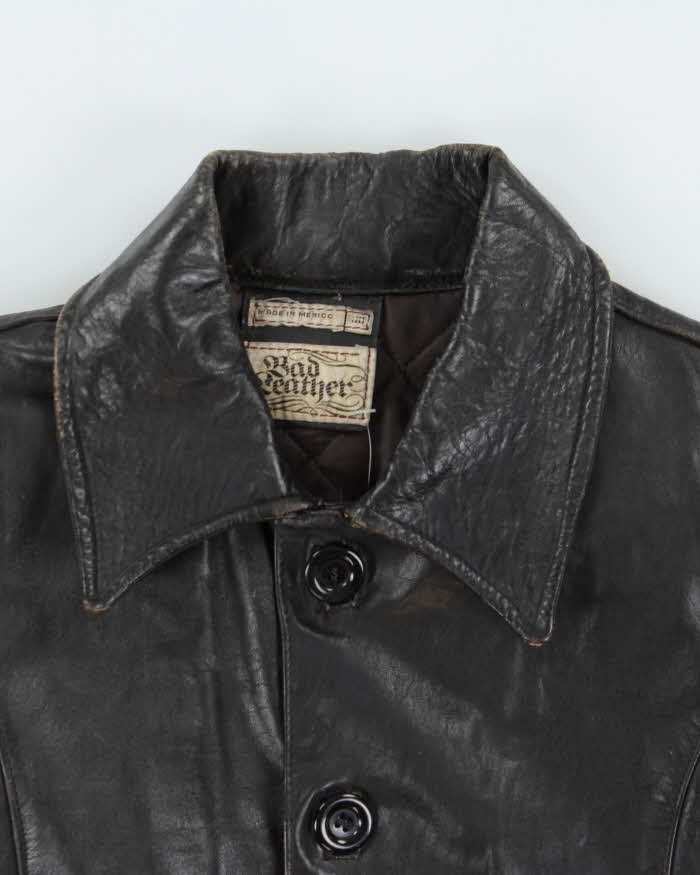 Vintage 1950s 'Bad Leather' Made In Mexico Horsehide Women's Quilt Lined Jacket - S