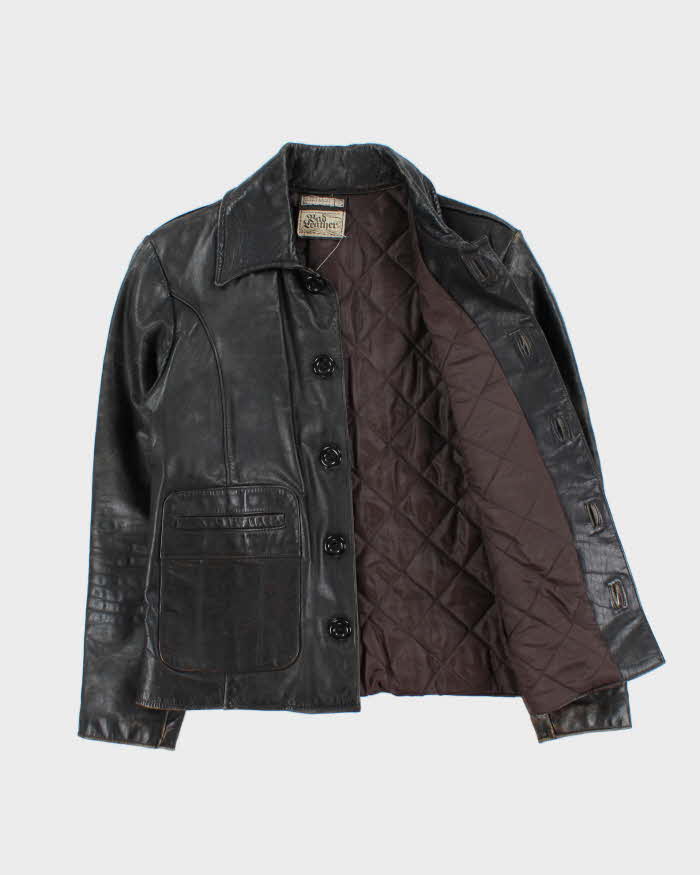 Vintage 1950s 'Bad Leather' Made In Mexico Horsehide Women's Quilt Lined Jacket - S