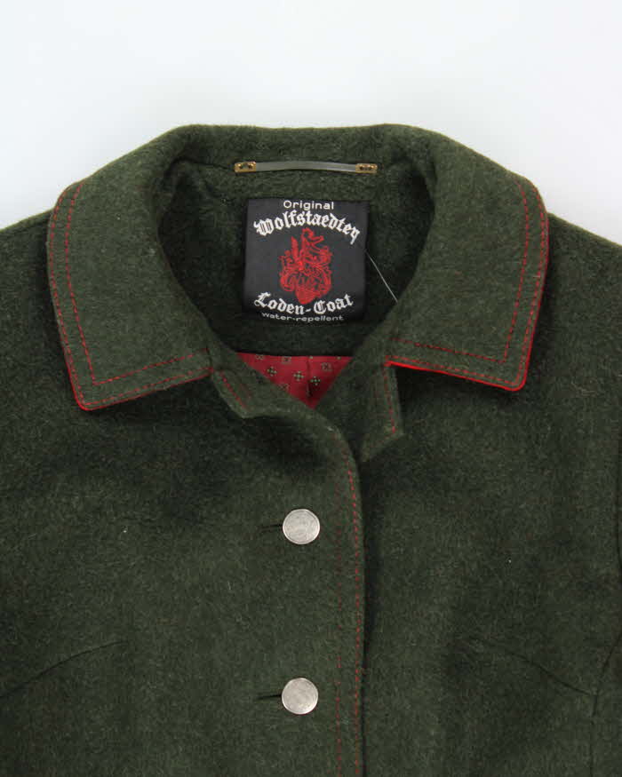 Vintage 1980s Wolfstaedter Austria Loden Wool Women's Over Coat - M