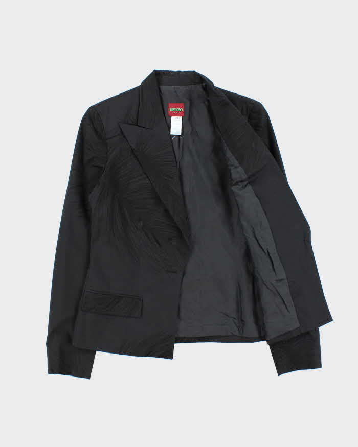 Vintage Y2K 00s Kenzo Women's Embroidered Peak Lapelled Single Breasted Blazer - S