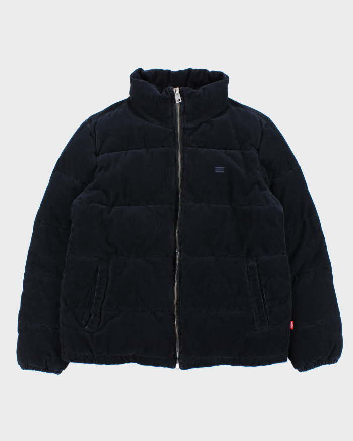 Levi's Corduroy Navy Puffer Jacket - M