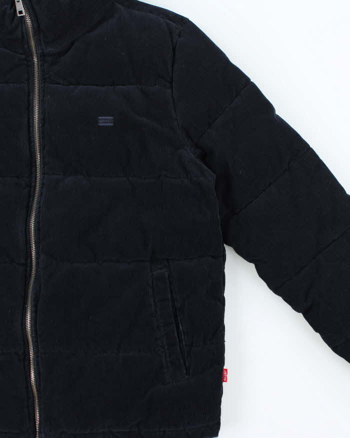 Levi's Corduroy Navy Puffer Jacket - M