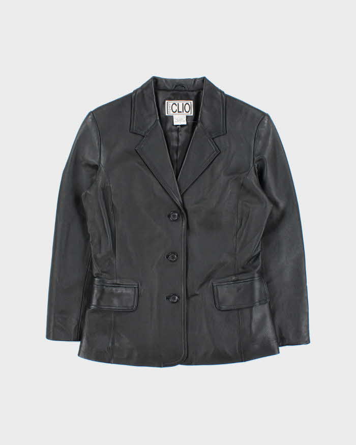 Vintage 1990s Clio Leather Blazer Jacket - S